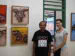 Me with Slamet Riyanto (amazing Batik painter) and our new painting (the yellow&nbsp;one)