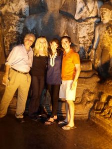 All of us in one of the Ajanta caves